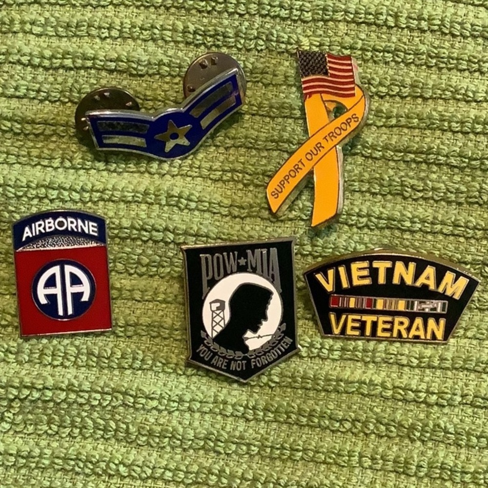 Collection of military pins